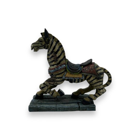 Vintage Zebra Figurine Horse Statue 5” Handcrafted Resin Home Decor Collectible - Picture 7 of 8